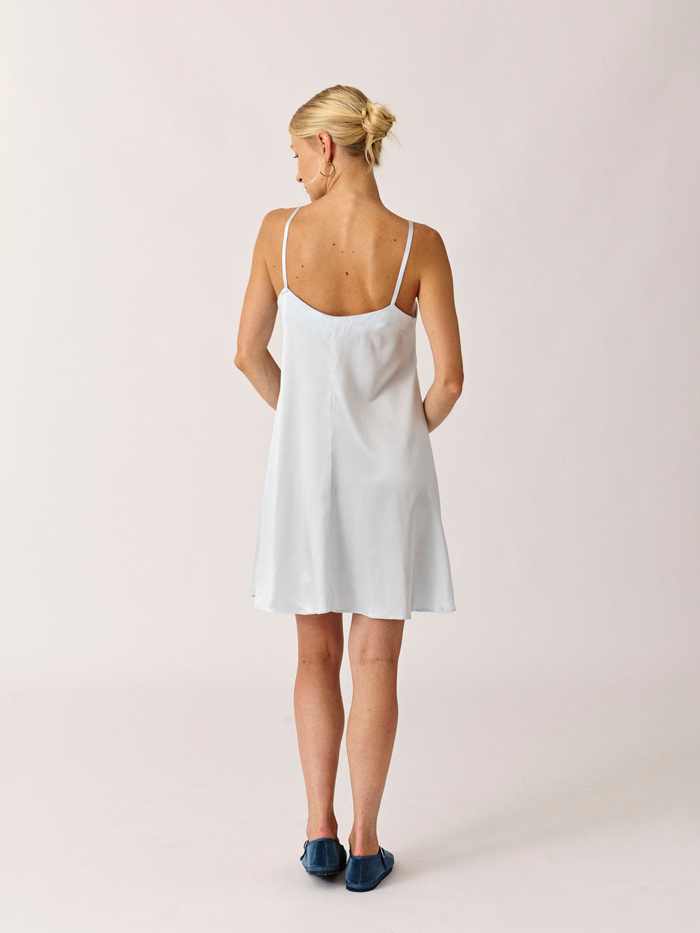 Silk Short Dress Embroidered DRAGONFLY