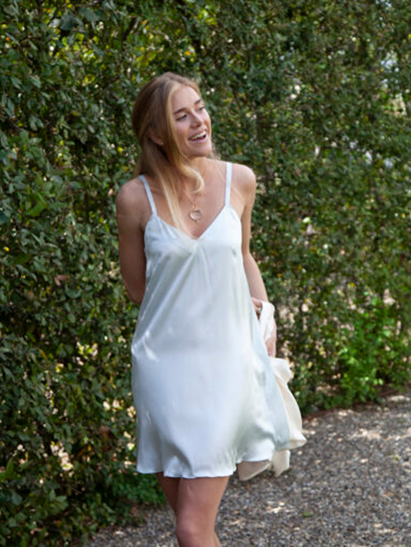 short silk white dresses